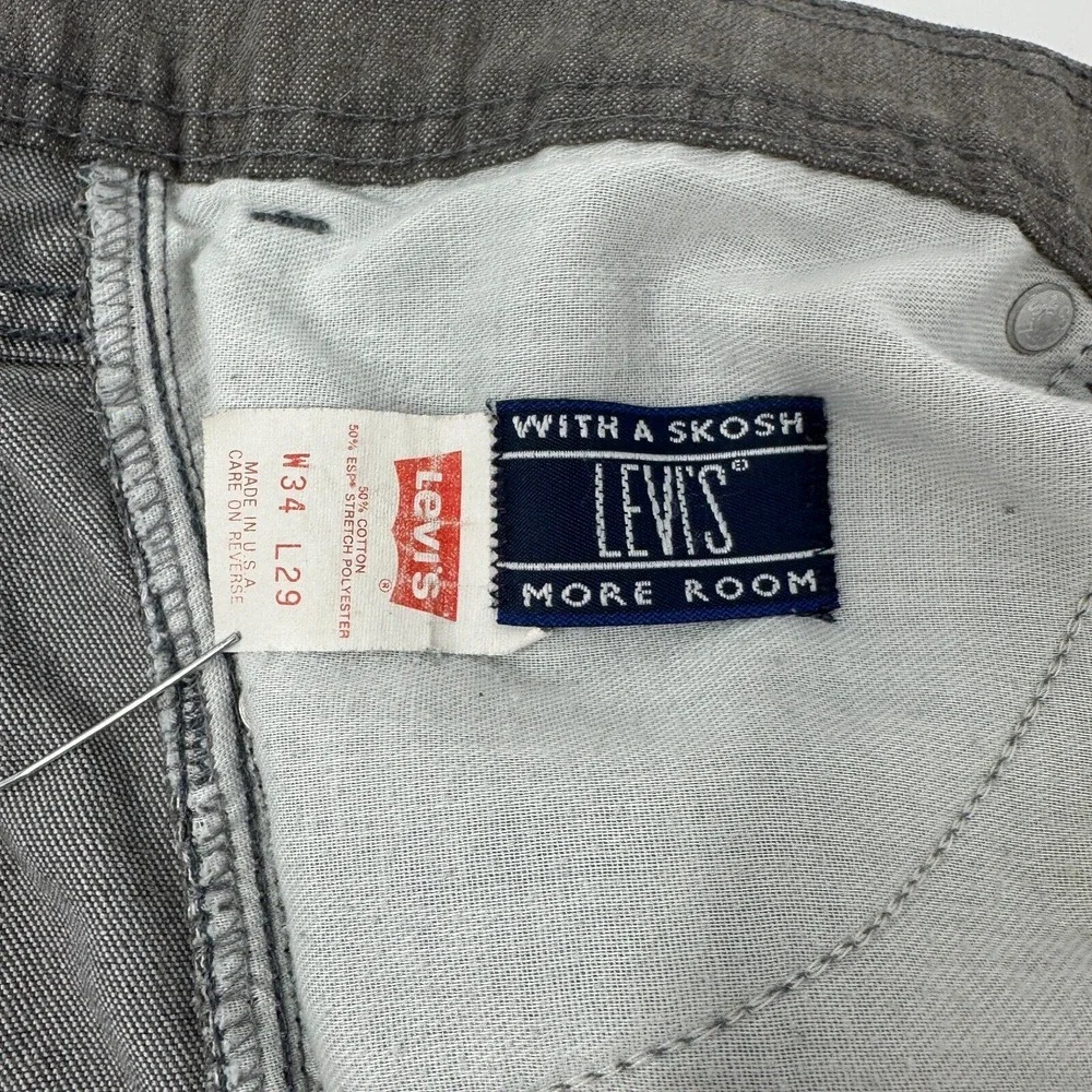 Vintage Men's 1989 Levi's 415 Jeans Gray Straight Leg Size 34x29 (Measure 34x27)